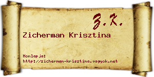 Zicherman Krisztina névjegykártya
